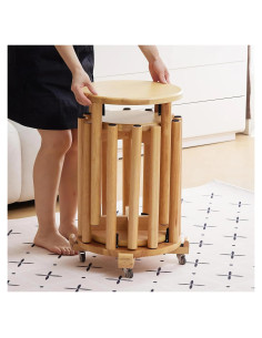 Juego de 4 Taburetes Apilables Rise Torrent Madera Natural