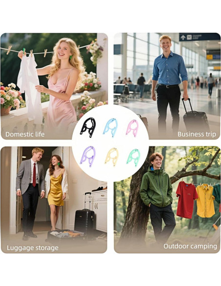 Pack de 6 Perchas Plegables Chinshwehaw Antideslizantes