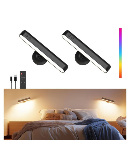 Apliques de Pared LED Recargables PopoIron 2P 15 Colores RGB Apliques de Pared LED Recargables PopoIron 2P 15 Colores RGB