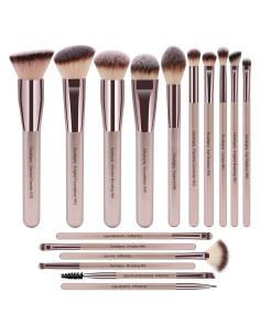Set de Pinceles de Maquillaje Daubigny 16 Piezas Oro Champán