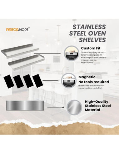 Estante de Horno Acero Inoxidable Performore 38.1x9.5 cm 2 Piezas