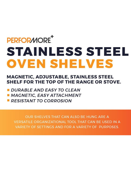 Estante de Horno Acero Inoxidable Performore 38.1x9.5 cm 2 Piezas