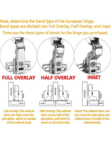 Bisagras Ocultas de Armario Luokim 4 Piezas Cierre Suave