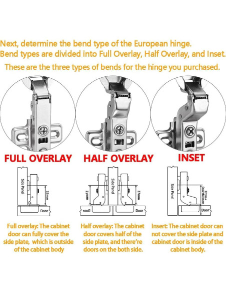 Bisagras Ocultas de Armario Luokim 4 Piezas Cierre Suave