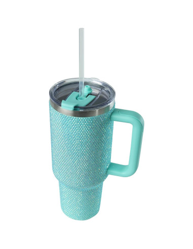 Taza de Acero Inoxidable Sip+Sea 1,18 L con Tapa y Pajilla