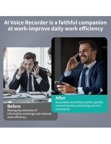 Grabadora de Voz AI Rpbznr con Pantalla Táctil 64GB