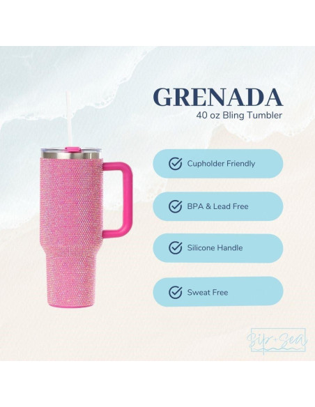 Taza de Acero Inoxidable Sip+Sea 1,18 L con Tapa y Pajilla
