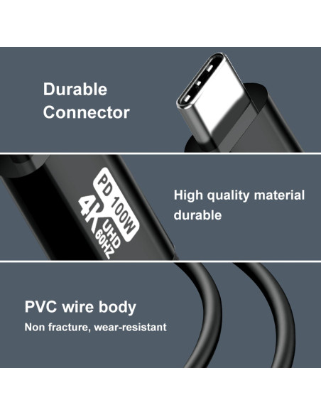 Cable USB C a C 6m 100W 4K 60Hz YOTETION