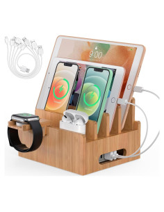 Estación de Carga de Bambú Pezin & Hulin con 5 Cables