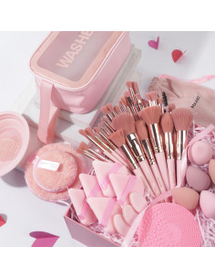 Juego de Brochas de Maquillaje MAANGE 49 Piezas Rosa 2