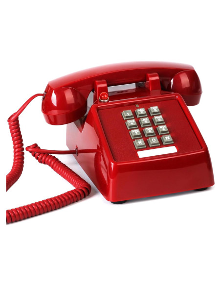 Teléfono de Mesa Analógico Sangyn Retro 2500 Rojo