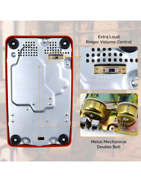 Teléfono de Mesa Analógico Sangyn Retro 2500 Rojo