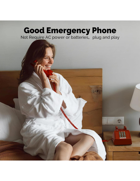 Teléfono de Mesa Analógico Sangyn Retro 2500 Rojo