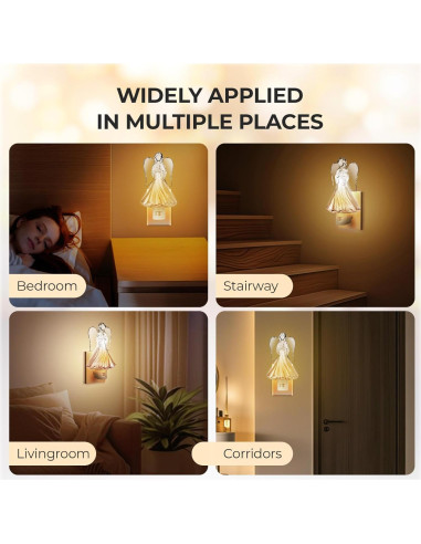 Luz Nocturna de Ángel Orante 5W Enchufar Pared Decorativa