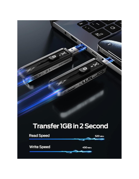 SSD Externo MOVE SPEED 128GB USB 3.2 Doble Puerto 520MB/s