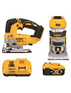 DEWALT Router y Sierra de Calar 20V MAX DCK201P1 Inalámbricos