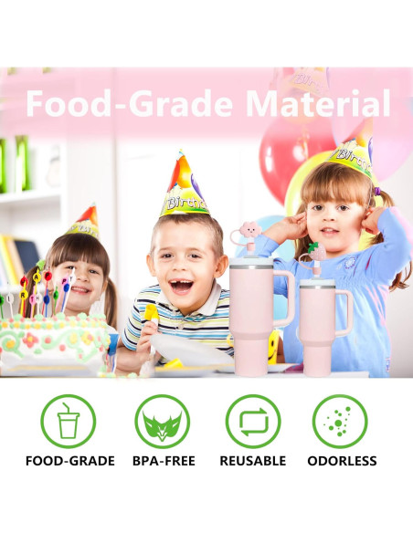 Cubiertas de Pajitas YAYAYOUNG 8 Pcs Silicona 10mm Taza Stanley