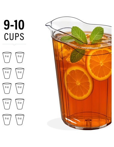 DecorRack Paquete de 6 Jarras de Plástico 75 oz para Bebidas