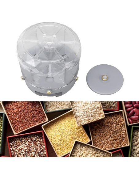 Dispensador de Granos Natudeco 6kg Rotativo 360 para Alimentos