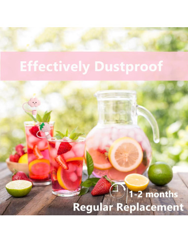 Cubiertas de Pajitas YAYAYOUNG 8 Pcs Silicona 10mm Taza Stanley