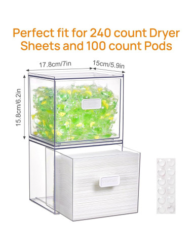 Vtopmart 2 Cajones Apilables para Almacenamiento de Lavandería