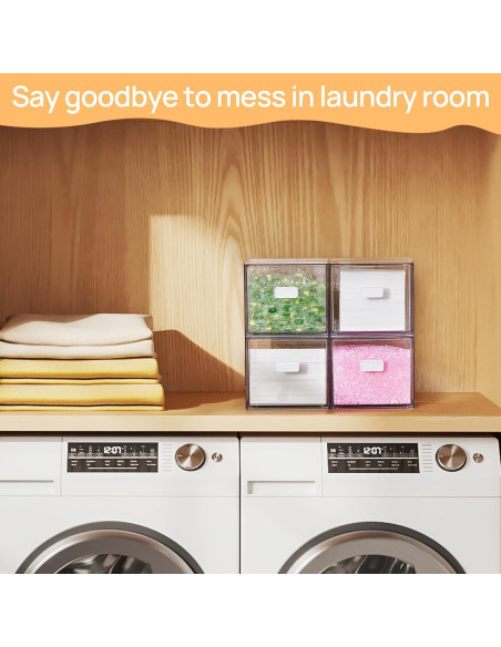 Vtopmart 2 Cajones Apilables para Almacenamiento de Lavandería