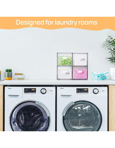 Vtopmart 2 Cajones Apilables para Almacenamiento de Lavandería