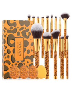 Pinceles de Maquillaje Docolor Leopardo 14pcs Sintético