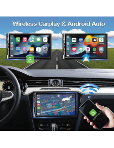 Estéreo de coche Durxenmnt Doble Din 7" Bluetooth GPS CarPlay 2