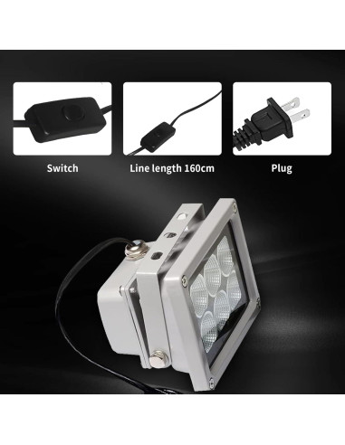 Lámpara UV LED Geeetech 405nm 60W para Curado Rápido 3D