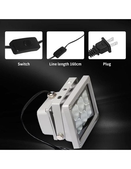 Lámpara UV LED Geeetech 405nm 60W para Curado Rápido 3D