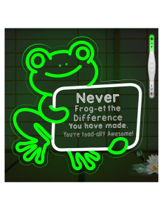 Letrero Neón Rana Verde LED 40.5x22.2cm Inspirador