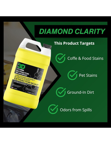 Champú Limpiador de Alfombras 3D - 3.63 kg, Baja Espuma