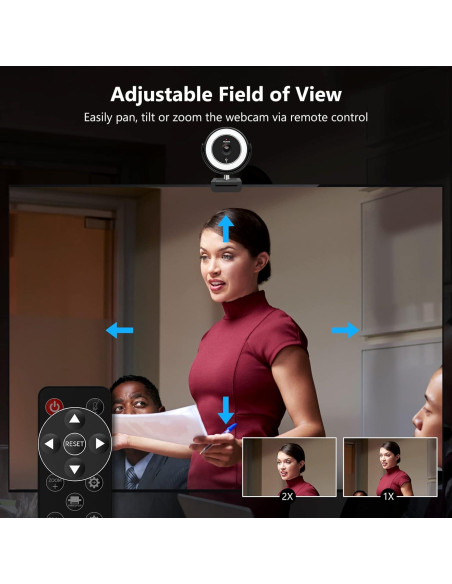 Webcam NexiGo N940E 1080P 60FPS Zoomable con Control Remoto