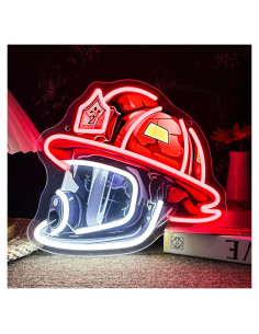 Luz de Neón LED Casco de Bombero Mutank Regulable USB 32.8x29.9cm