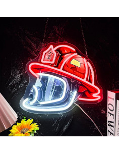 Luz de Neón LED Casco de Bombero Mutank Regulable USB 32.8x29.9cm 2