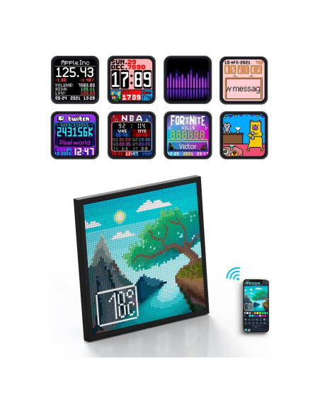 Divoom Pixoo-64 - Marco Digital de Arte Pixel LED 31.5x27.6cm