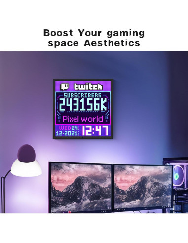 Divoom Pixoo-64 - Marco Digital de Arte Pixel LED 31.5x27.6cm