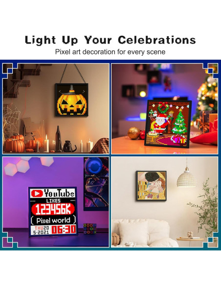 Divoom Pixoo-64 - Marco Digital de Arte Pixel LED 31.5x27.6cm