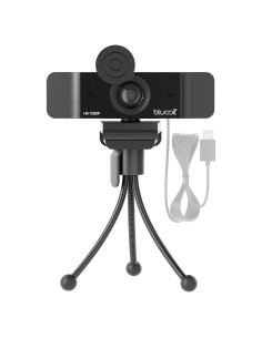 Cámara Web USB Blucoil Full HD 1080p con Micrófono y Trípode