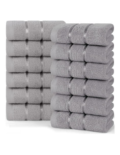 Set de 12 Paños de Lavado Utopia 30x30 cm Gris Frío