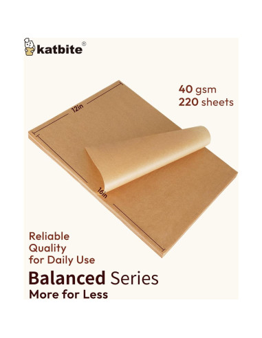 Papel Pergamino Antiadherente Katbite 220 Hojas 30.48x40.64 cm