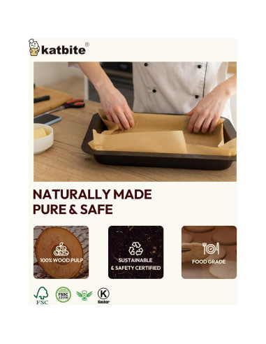 Papel Pergamino Antiadherente Katbite 220 Hojas 30.48x40.64 cm