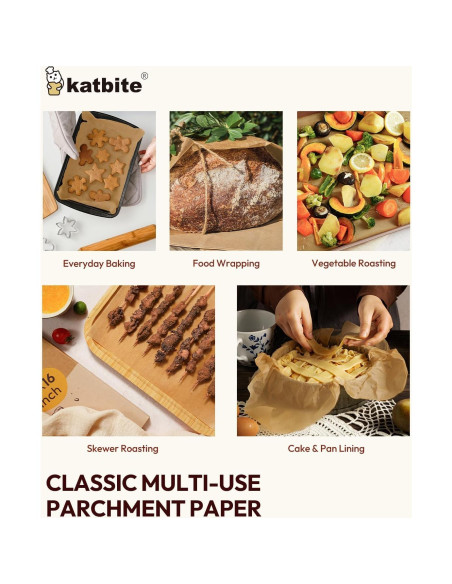 Papel Pergamino Antiadherente Katbite 220 Hojas 30.48x40.64 cm