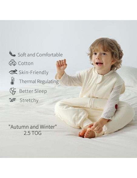 Saco de Sueño para Bebés 2.5 Tog Algodón Amarillo Claro Saco de Sueño para Bebés 2.5 Tog Algodón Amarillo Claro