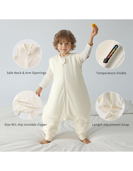 Saco de Sueño para Bebés 2.5 Tog Algodón Amarillo Claro Saco de Sueño para Bebés 2.5 Tog Algodón Amarillo Claro