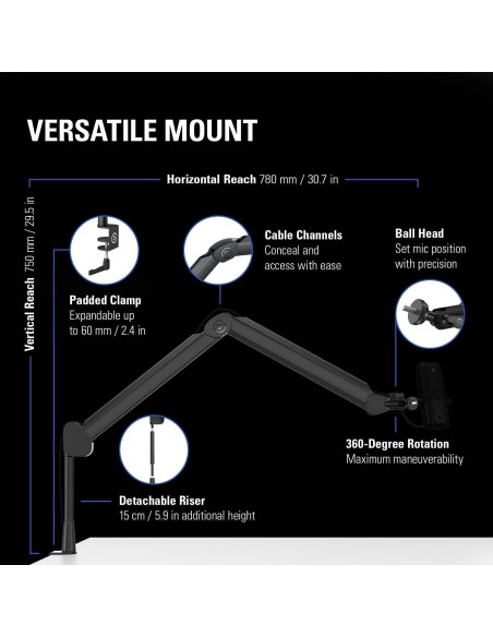 Brazo de Transmisión Elgato Wave Mic Arm Premium 2.62 kg