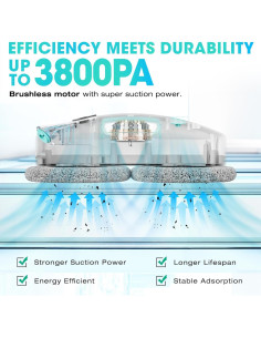 Robot Limpiador de Ventanas HAUSHOF 3800Pa con Control Remoto 2