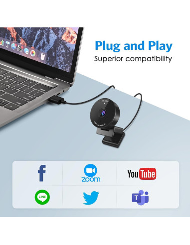 Webcam EMEET C950 1080P USB con Micrófono y Tapa Privacidad