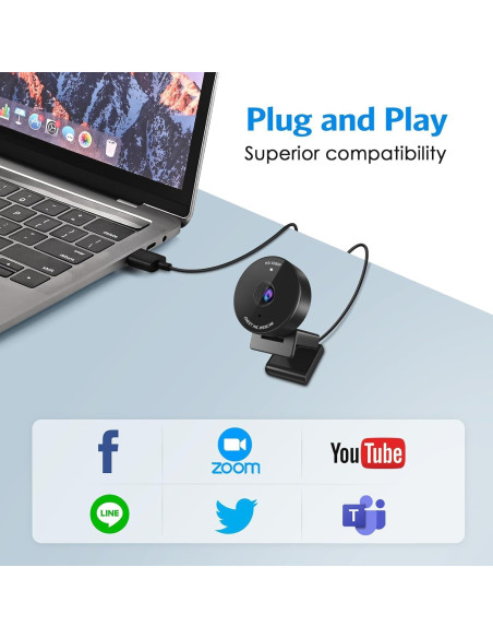 Webcam EMEET C950 1080P USB con Micrófono y Tapa Privacidad